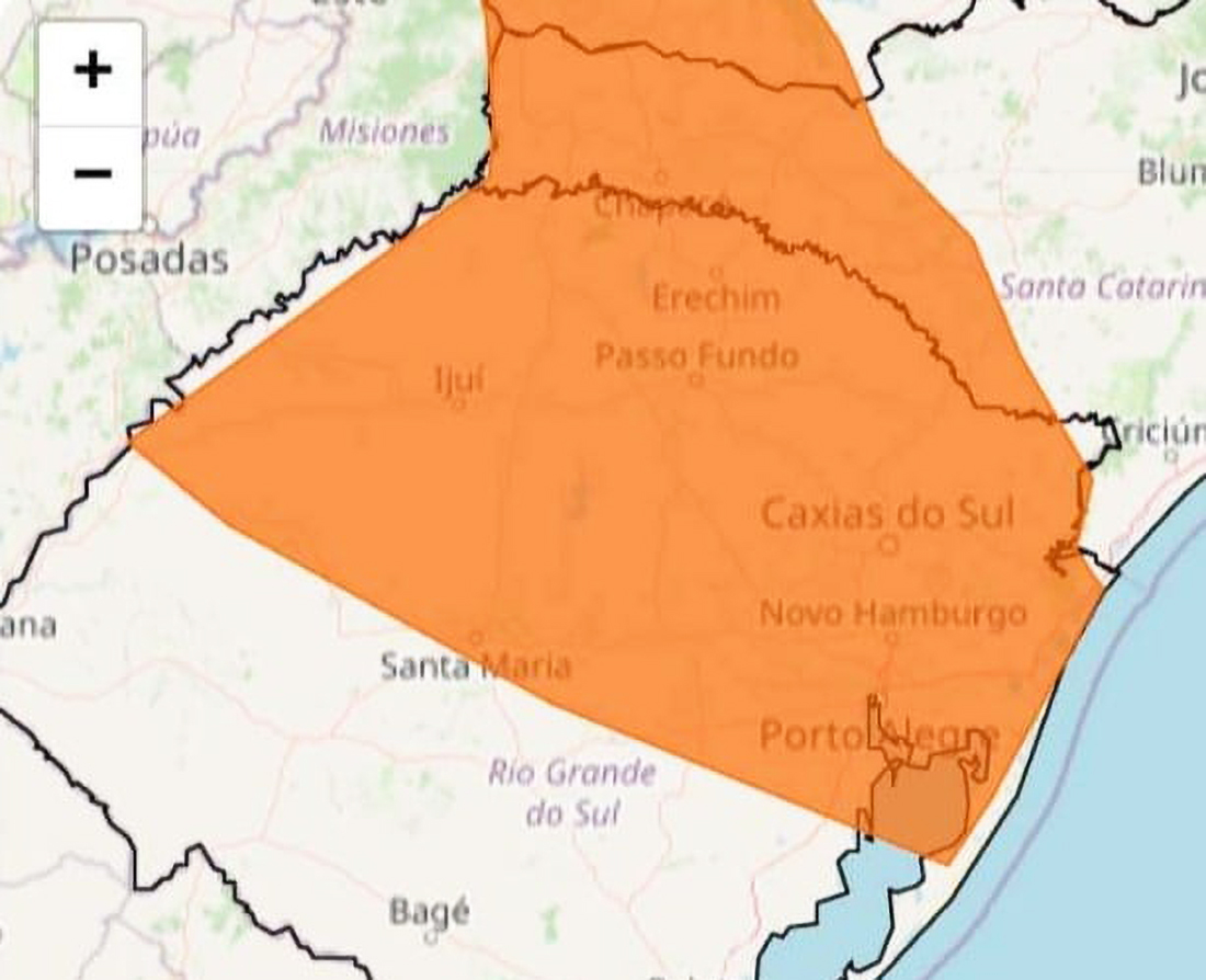 Capa INMET emite alerta laranja de perigo para tempestade para região Noroeste