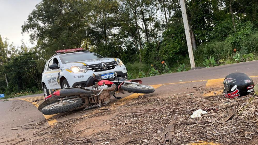 Capa Acidente com morte envolvendo motociclista na Linha Boa Vista em Palmitinho