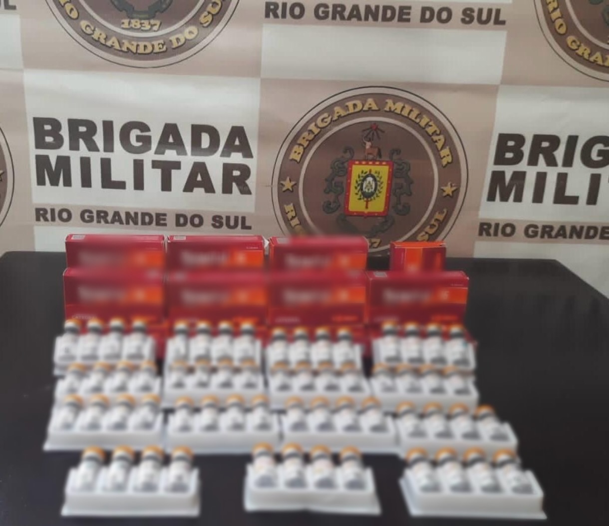 Capa Brigada Militar apreende medicação irregular na ERS-406, em Nonoai