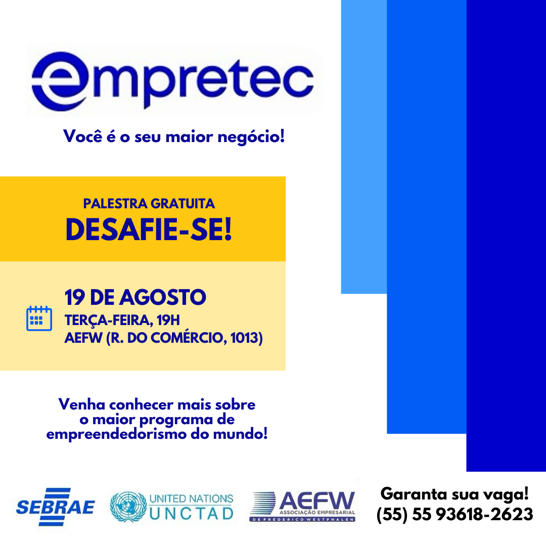 Capa Empretec 2025 acontecerá em outubro em FW