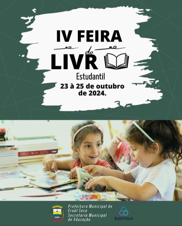 Capa IV edição da Feira do Livro inicia nesta quarta-feira, 23, em Erval Seco