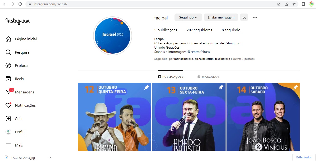 Capa Facipal 2023 ganha páginas oficiais