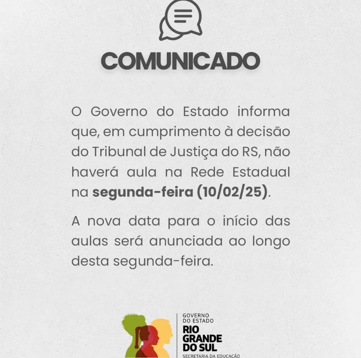 Capa Reinício das aulas na rede estadual nesta segunda-feira está suspenso