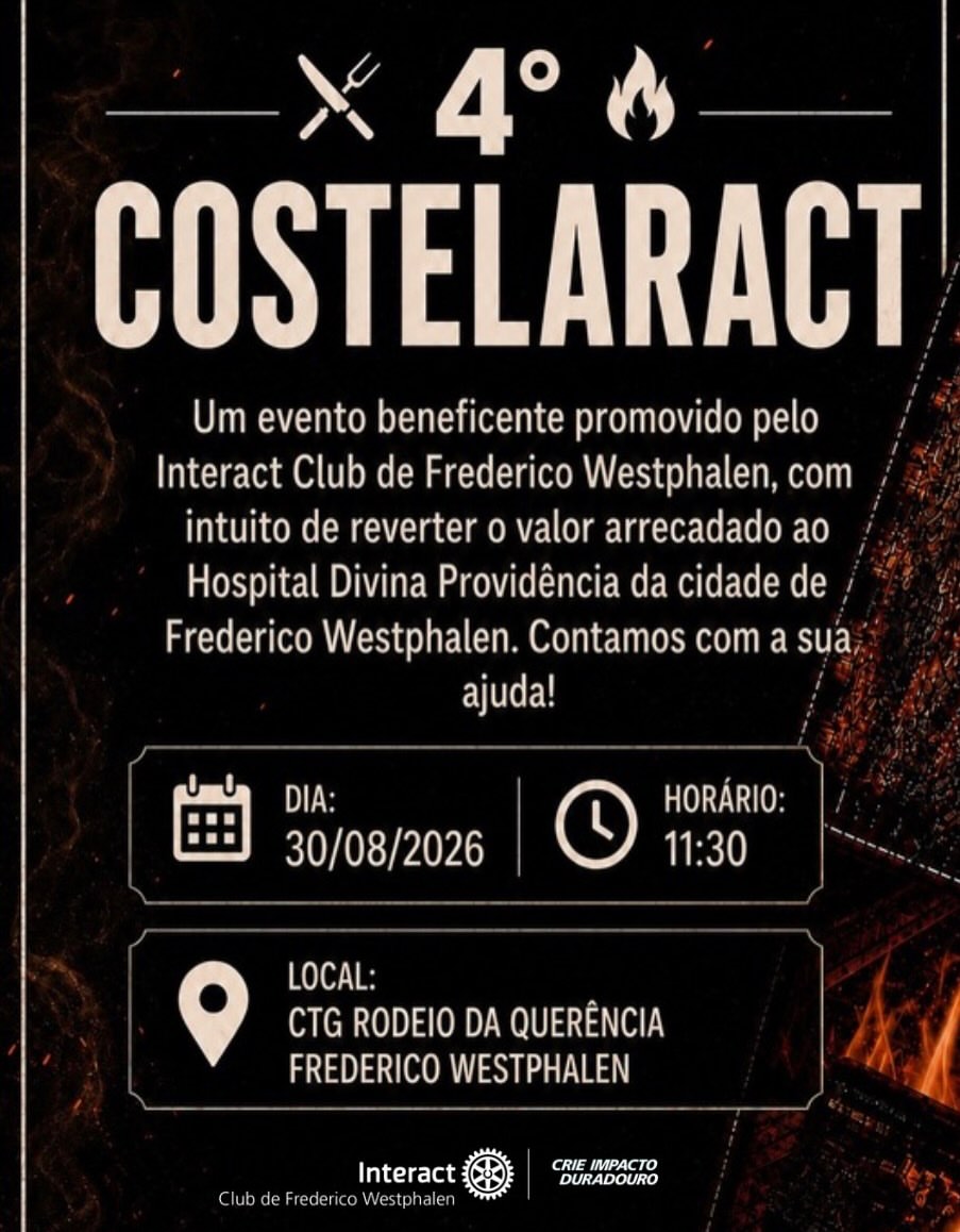 Capa Interact Club de Frederico Westphalen promove a quarta edição do "Costelaract"