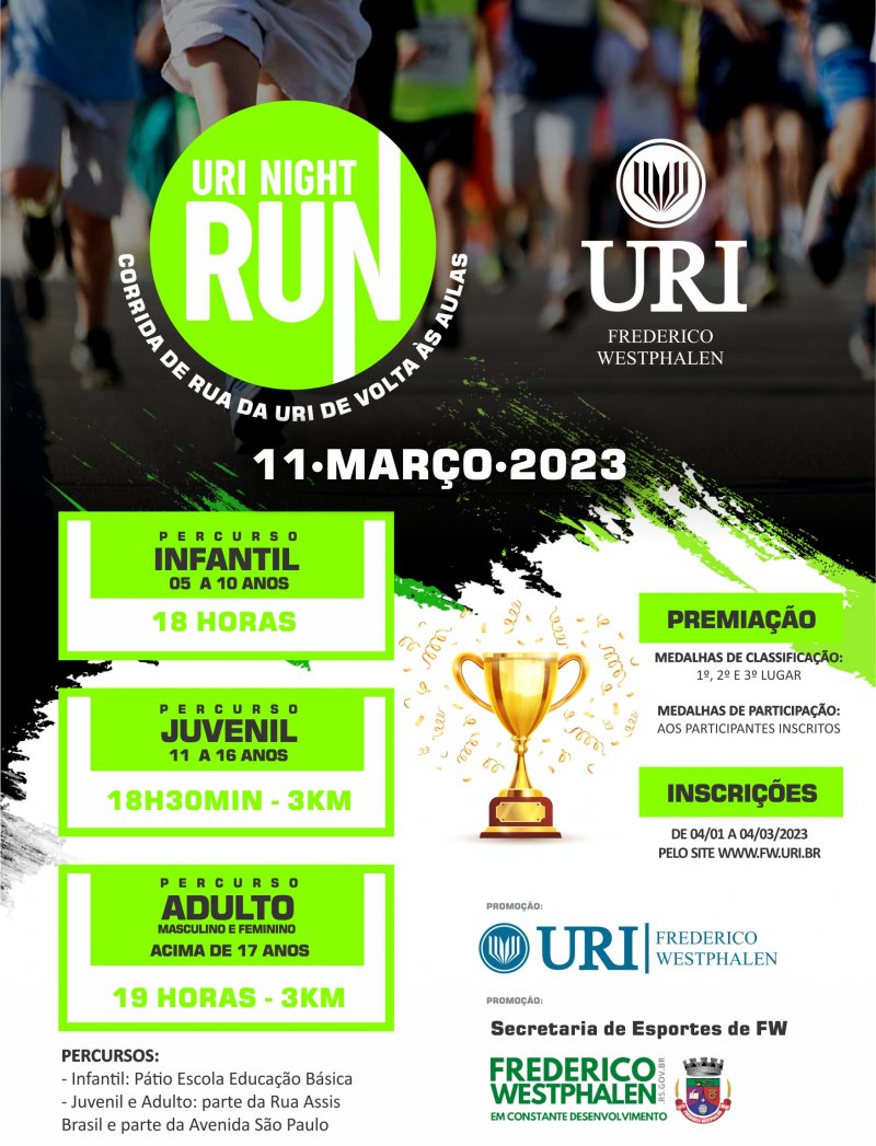 Capa Inscrições abertas para a URI Night Run