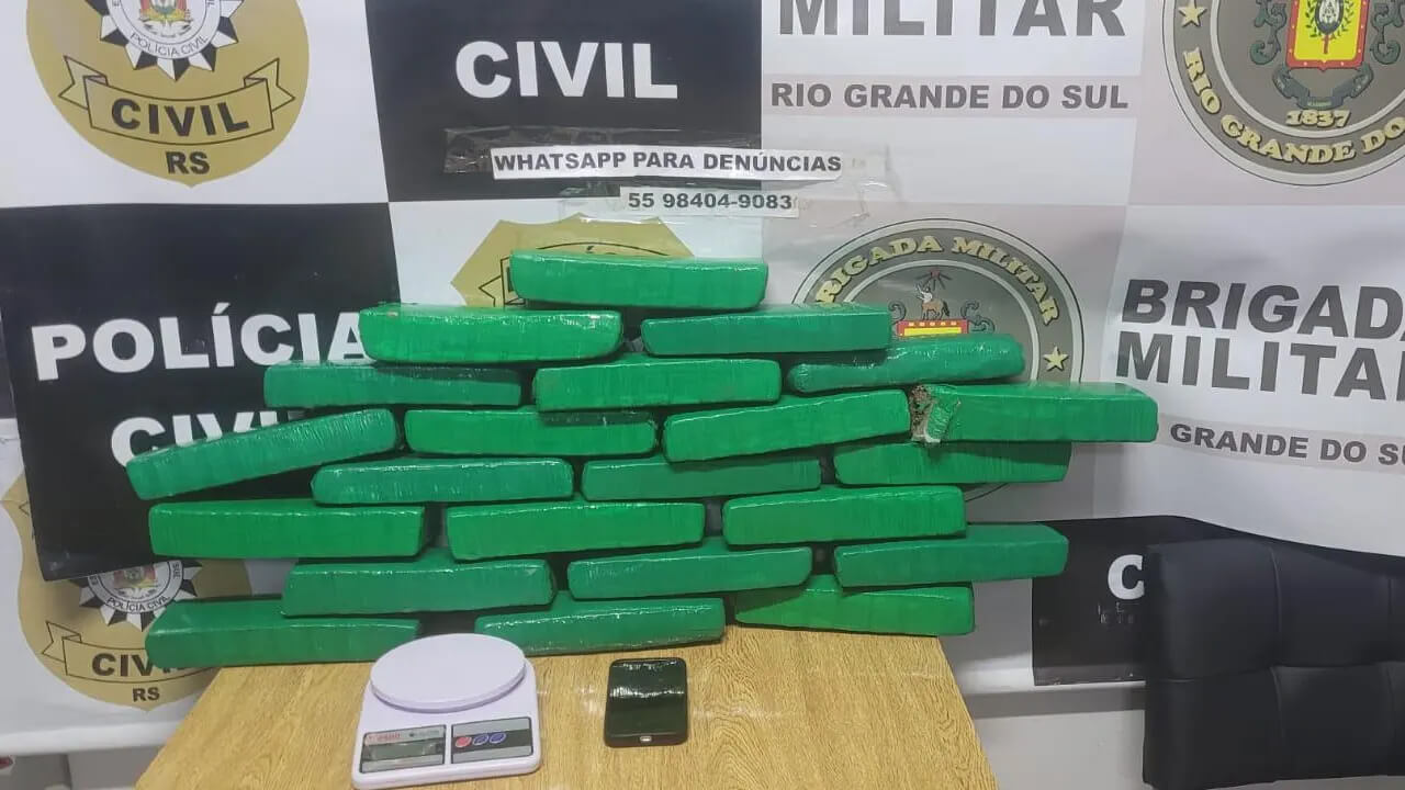 Capa Ação conjunta apreende 15,5 quilos de maconha em Três de Maio