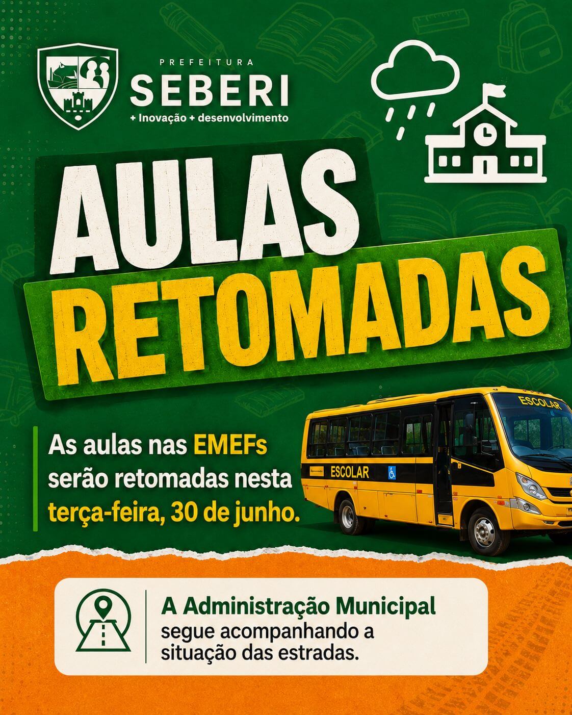 Capa Aulas nas escolas municipais de Seberi serão retomadas nesta terça-feira