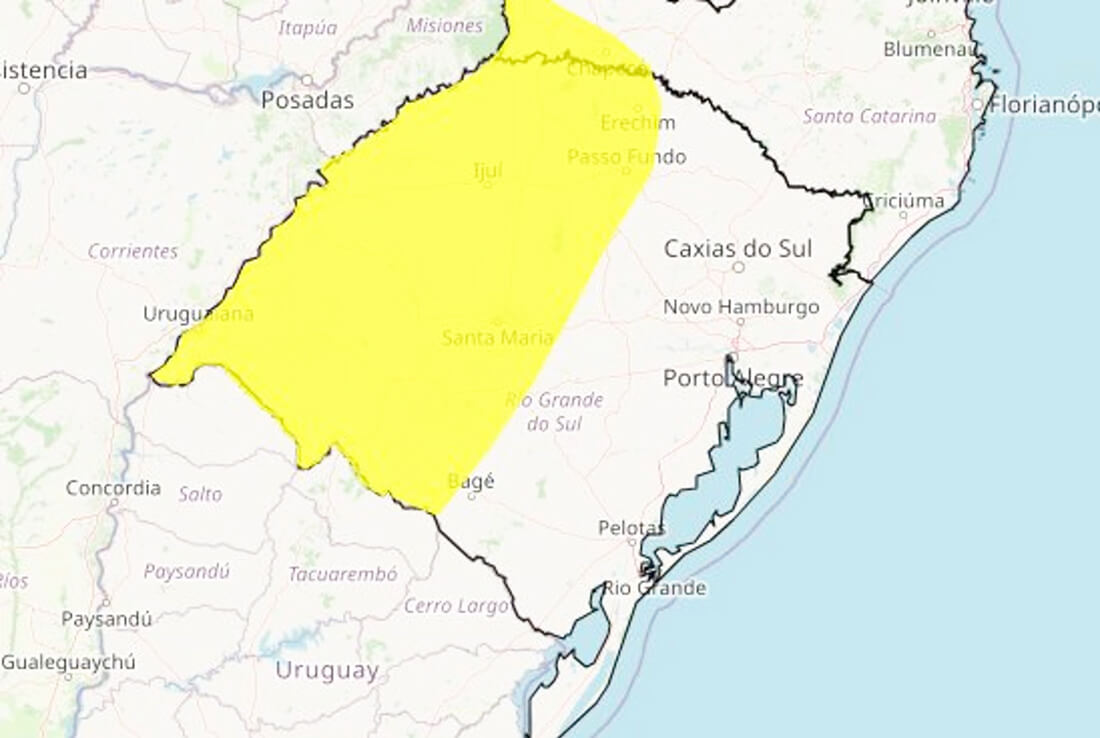 Capa Inmet emite alertas de tempestade para o Rio Grande do Sul