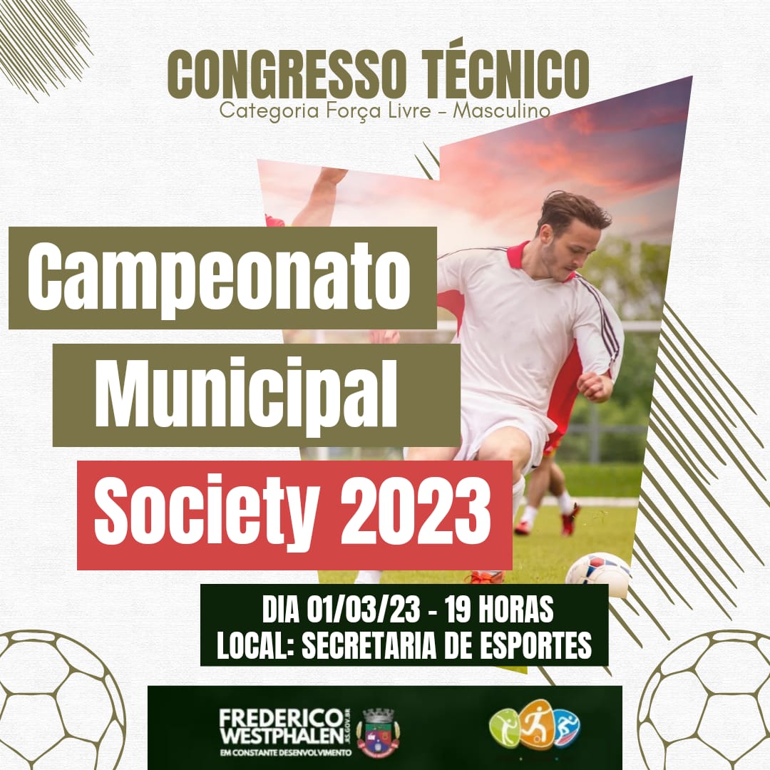 Capa Definida a data para o congresso técnico do Campeonato Municipal Society 2023