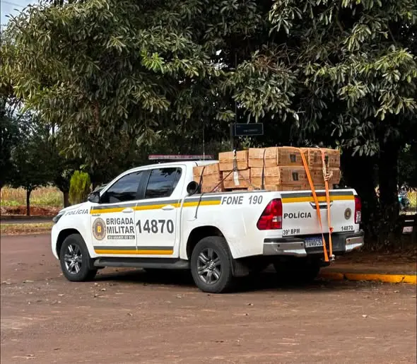 Capa Brigada Militar apreende 35 mil maços de cigarros contrabandeados em Santa Bárbara do Sul