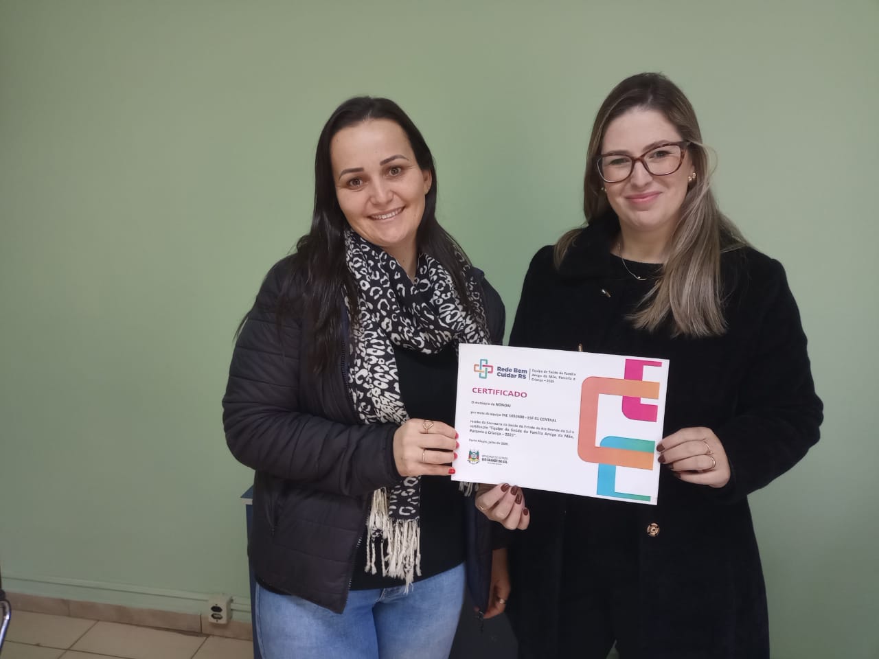 Capa UBS Central de Nonoai recebe certificação estadual por ações na saúde materno-infantil