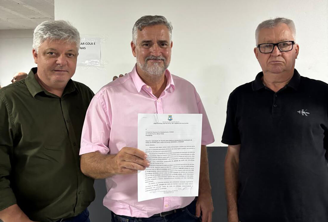 Capa Prefeito de Liberato Salzano solicita à Conab garantia do preço mínimo da laranja