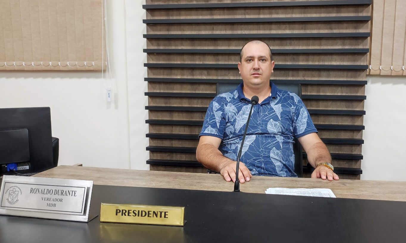 Capa Presidente Ronaldo Durante destaca andamento dos trabalhos no Legislativo de Pinhal
