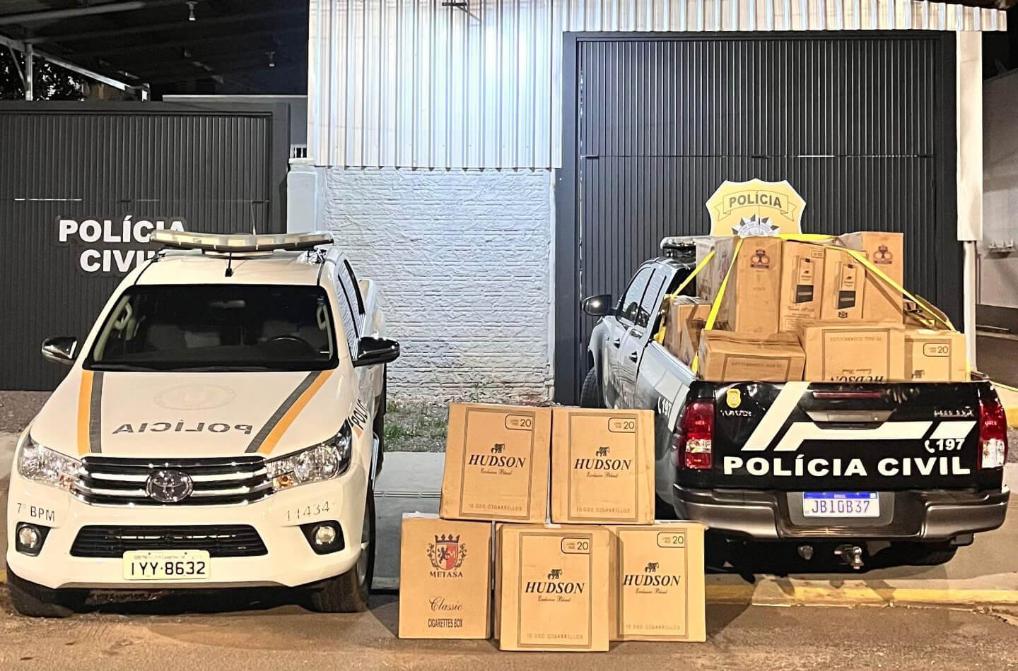 Capa Brigada Militar e Polícia Civil apreendem 15 mil maços de cigarros em Tiradentes do Sul