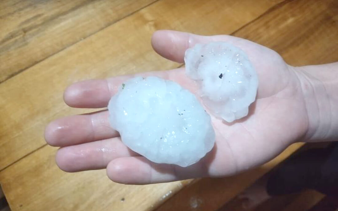 Capa Forte temporal de granizo é registrado em Caiçara