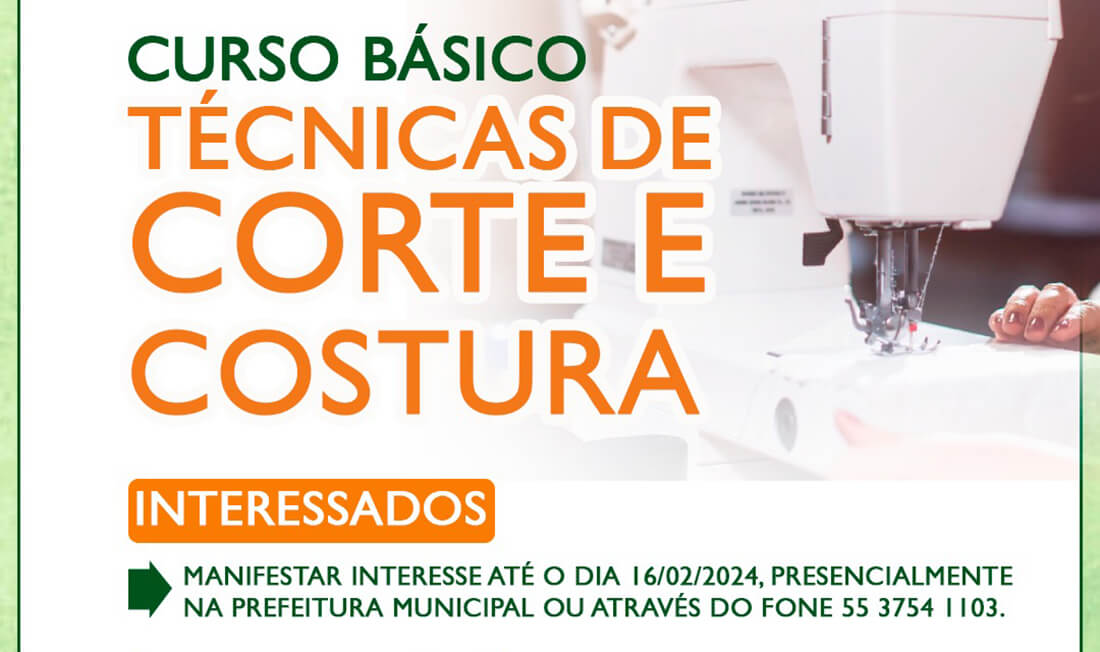 Capa Pinhal oferece curso de técnicas básicas em corte e costura