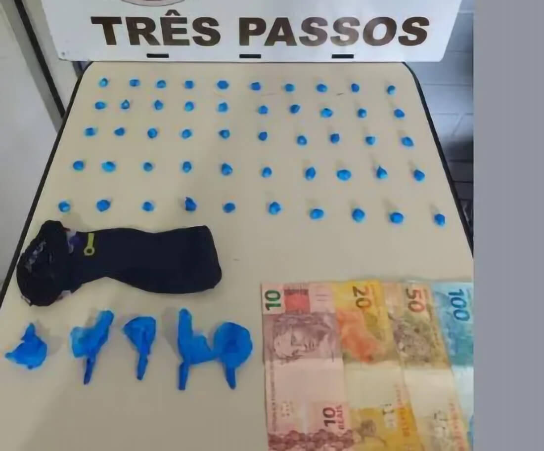 Capa Brigada Militar prende homem com 50 porções de cocaína em Três Passos