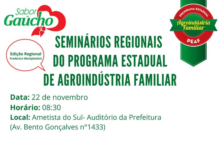 Capa Seminário Regional do Programa Estadual de Agroindústria Familiar é realizado em Ametista do Sul
