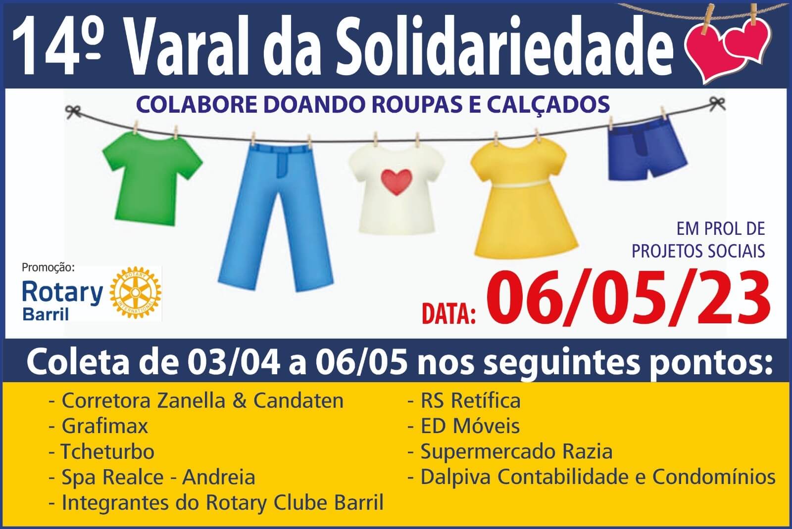 Capa Rotary Barril realiza o 14º Varal da Solidariedade