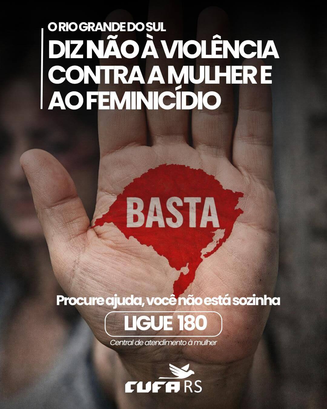 Capa CUFA RS lança campanha “O Rio Grande do Sul diz não à violência contra a mulher e ao feminicídio