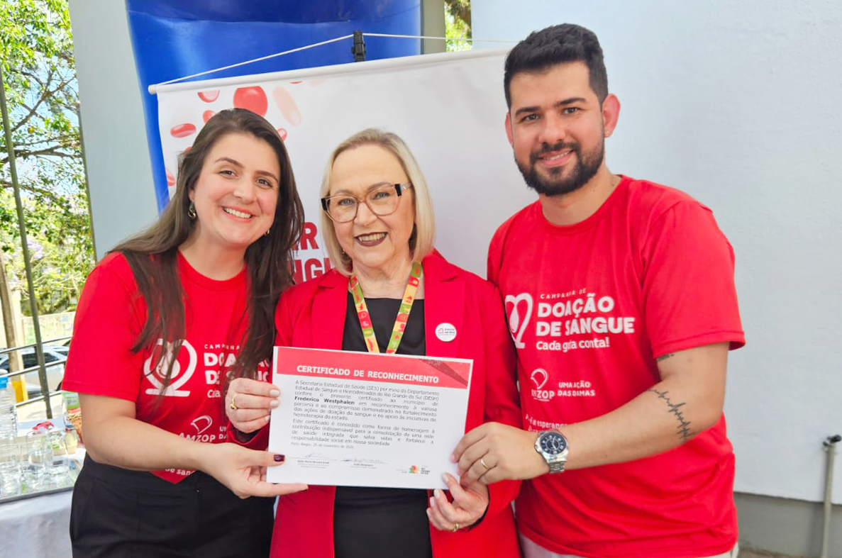 Capa Frederico Westphalen é homenageado por fortalecer a doação de sangue no RS