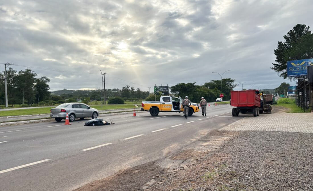 Capa Acidente com trator causa morte de motociclista na RS-239