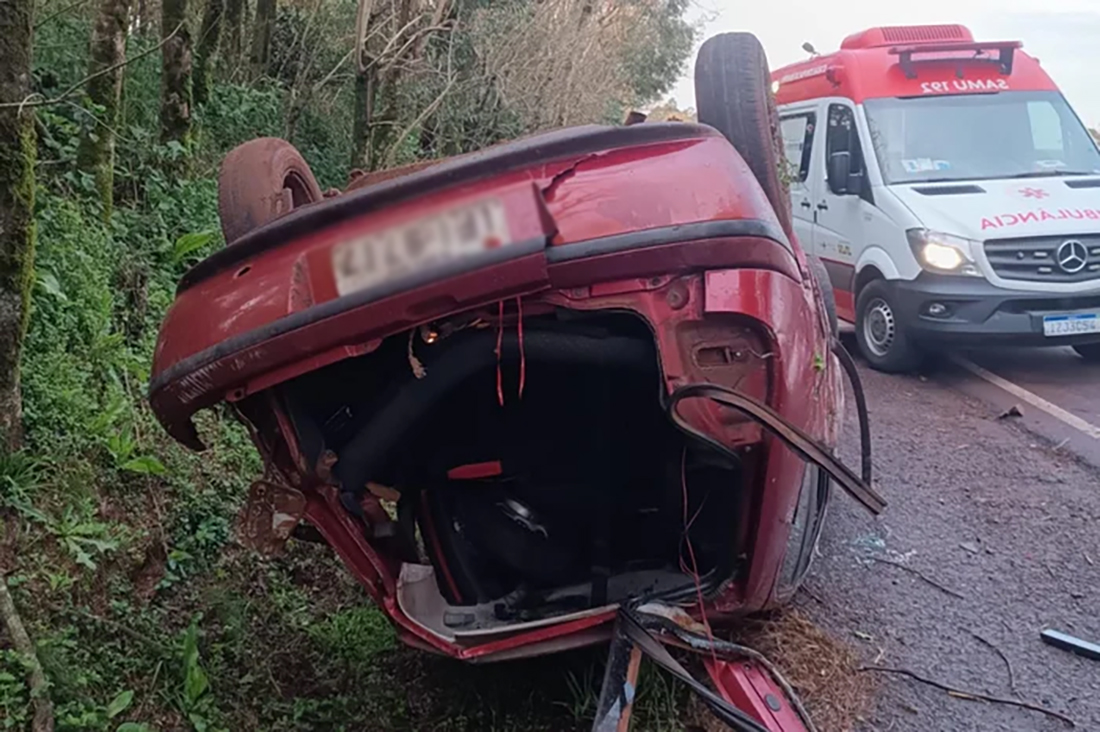 Capa Homem fica em estado grave após capotamento na BR-158 em Palmeira das Missões