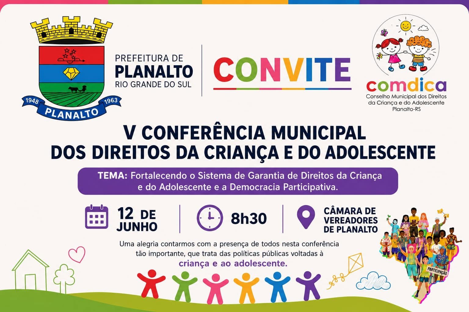 Capa Planalto realiza Conferência Municipal dos Direitos da Criança e do Adolescente nesta quinta-feira