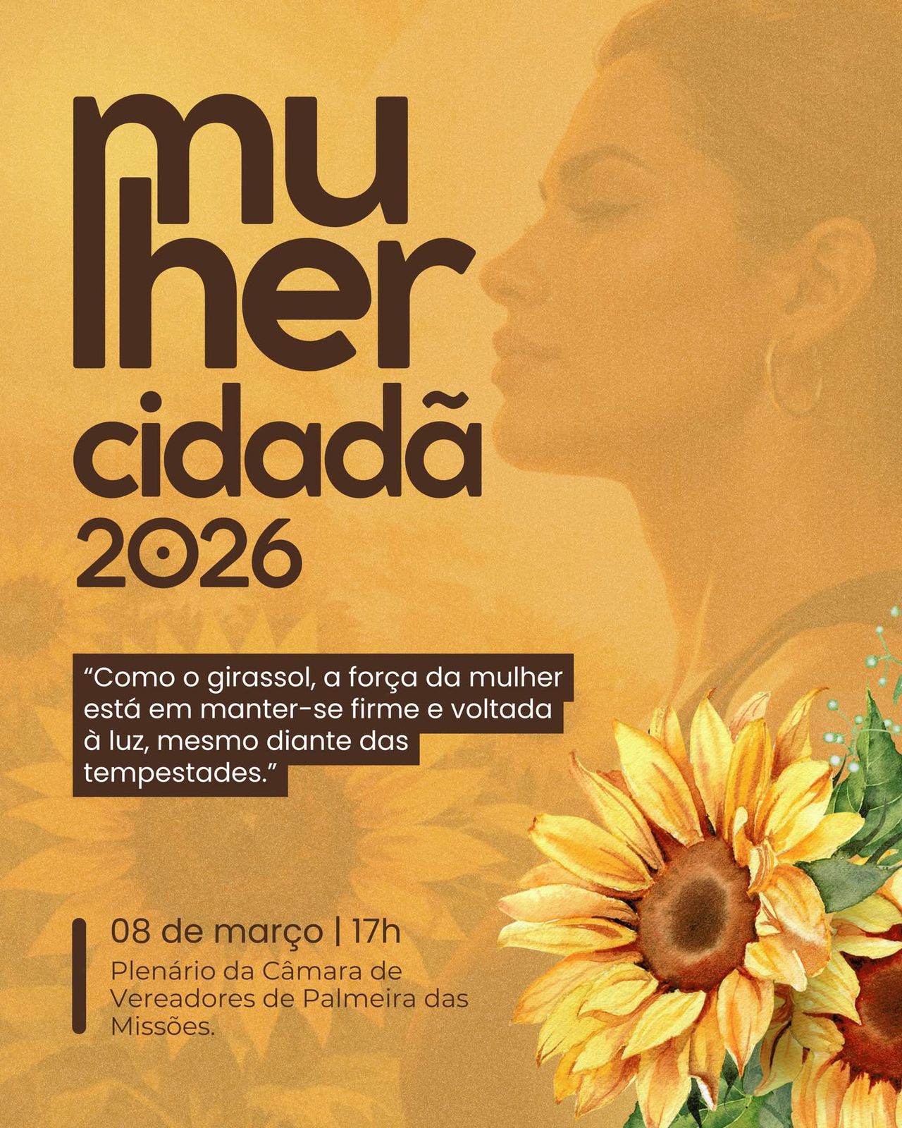 Capa Câmara de Vereadores de Palmeira das Missões realiza solenidade Mulher Cidadã Destaque neste domingo (08)