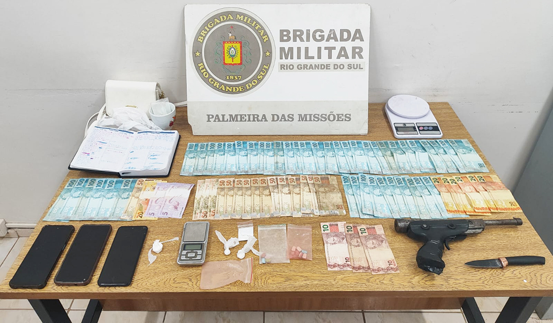 Capa Brigada Militar apreende drogas e armas em Palmeira das Missões e Panambi