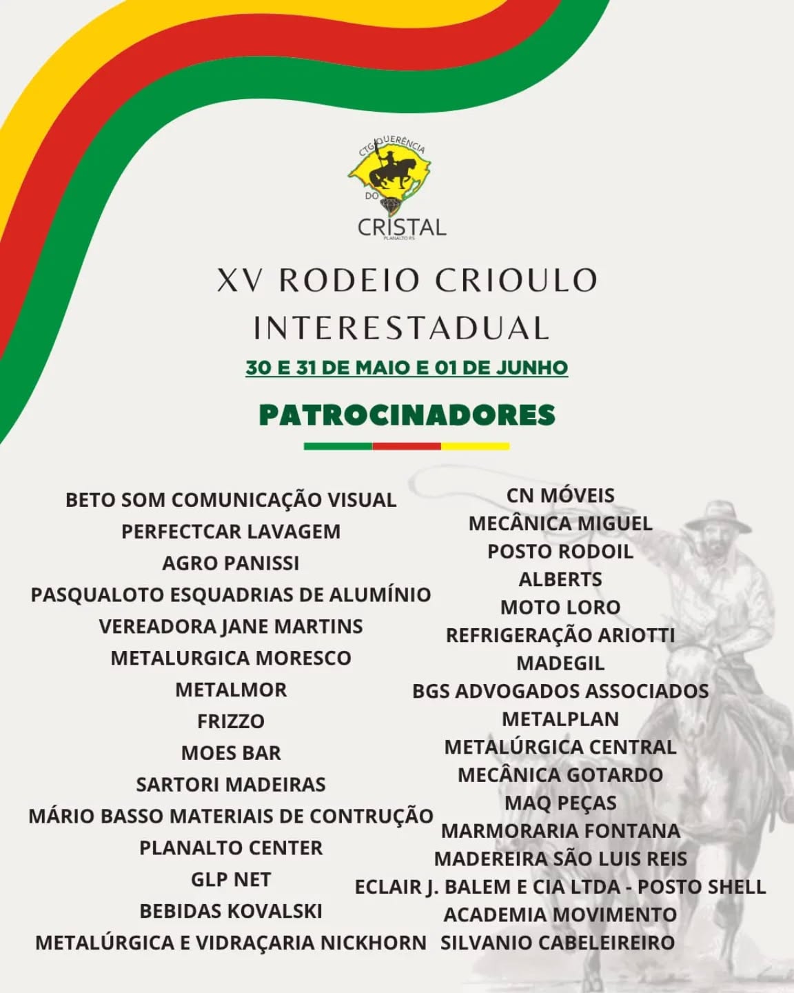 Capa CTG Querência do Cristal promove XV Rodeio Crioulo Interestadual em Planalto-RS