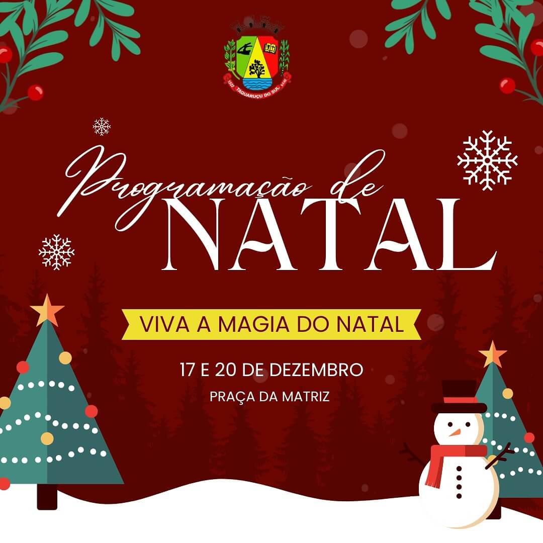Capa Taquaruçu do Sul divulga programação de Natal
