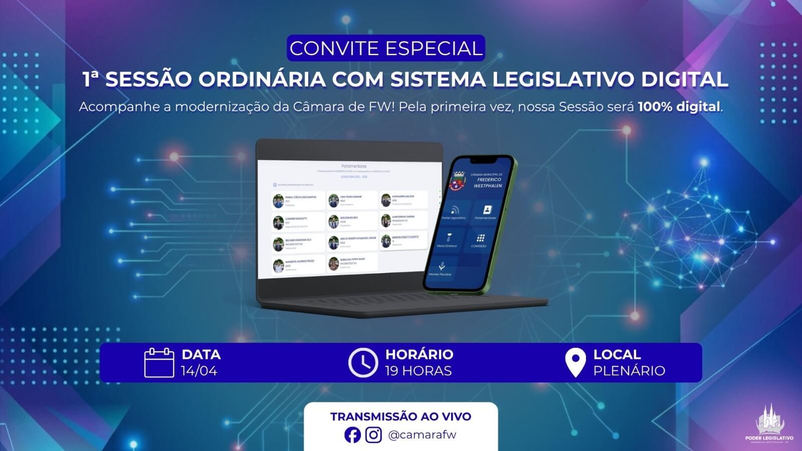 Capa Câmara de FW realizará hoje primeira Sessão com Sistema Legislativo Digital