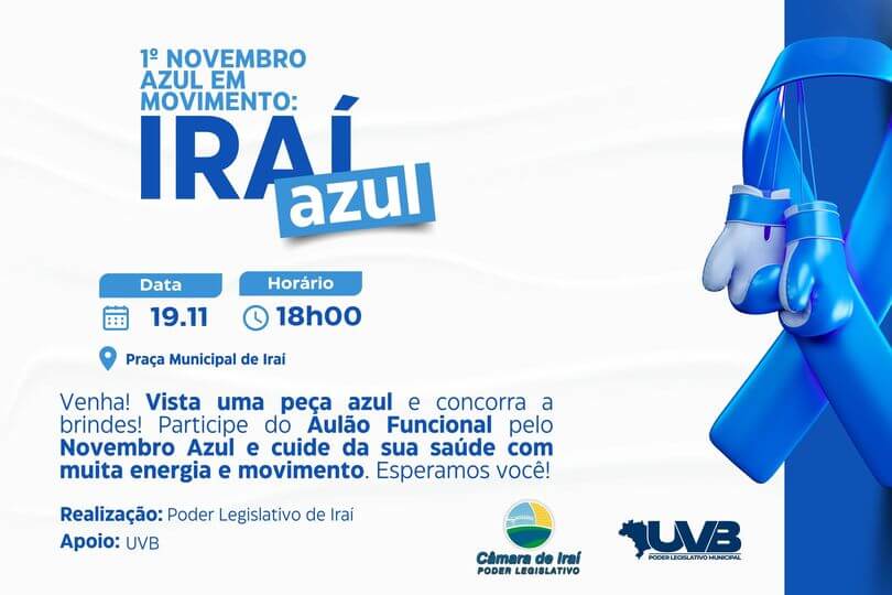 Capa Iraí: está chegando o Novembro Azul em movimento