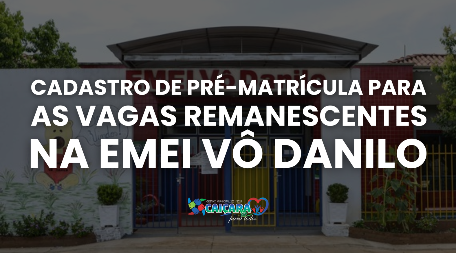 Capa Caiçara: abertas pré-matrículas às vagas remanescentes de 2023