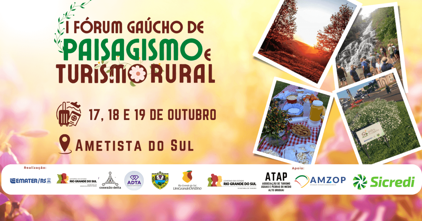 Capa Ametista do Sul vai sediar o I Fórum Gaúcho de Paisagismo e Turismo Rural