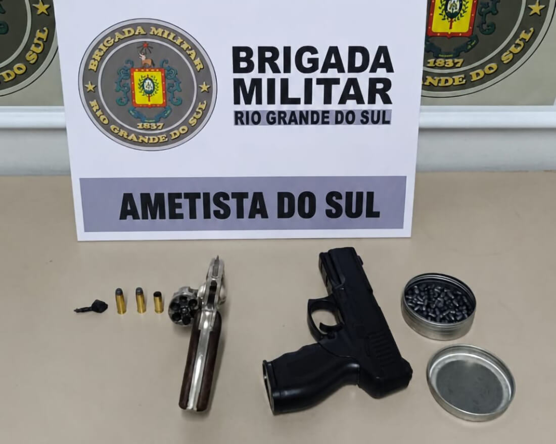 Capa Homem é preso por porte ilegal de arma de fogo após denúncia de disparos em Ametista do Sul