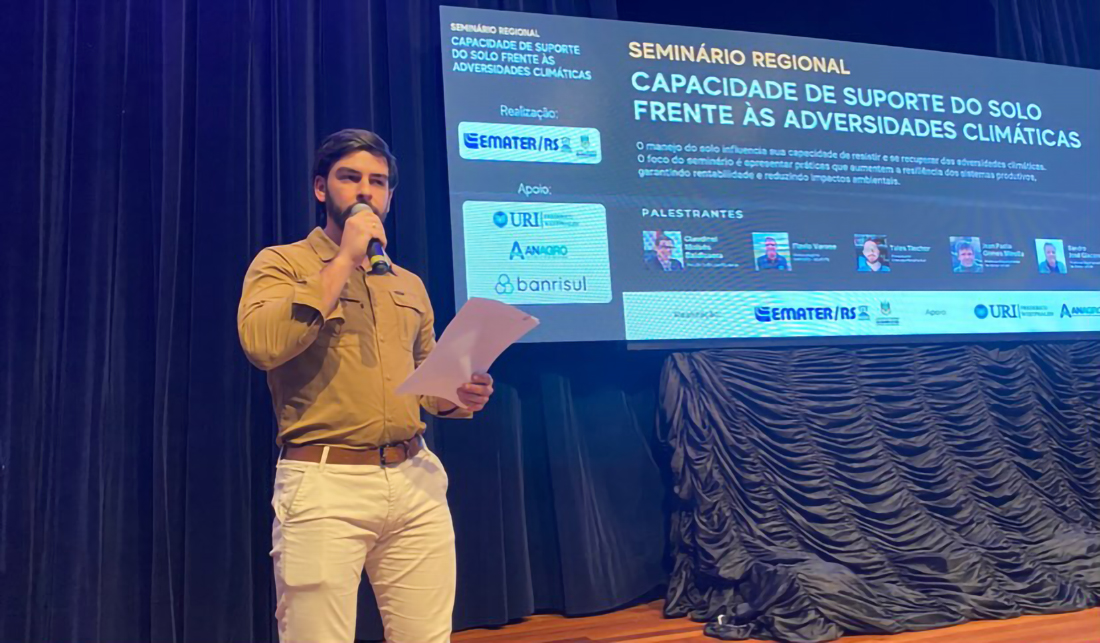 Capa Seminário Regional debate capacidade de suporte do solo frente às adversidades climáticas em Frederico Westphalen