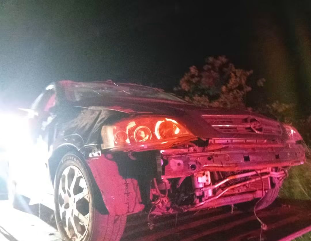 Capa Carro capota após sair da pista na ERS-324, em Três Palmeiras