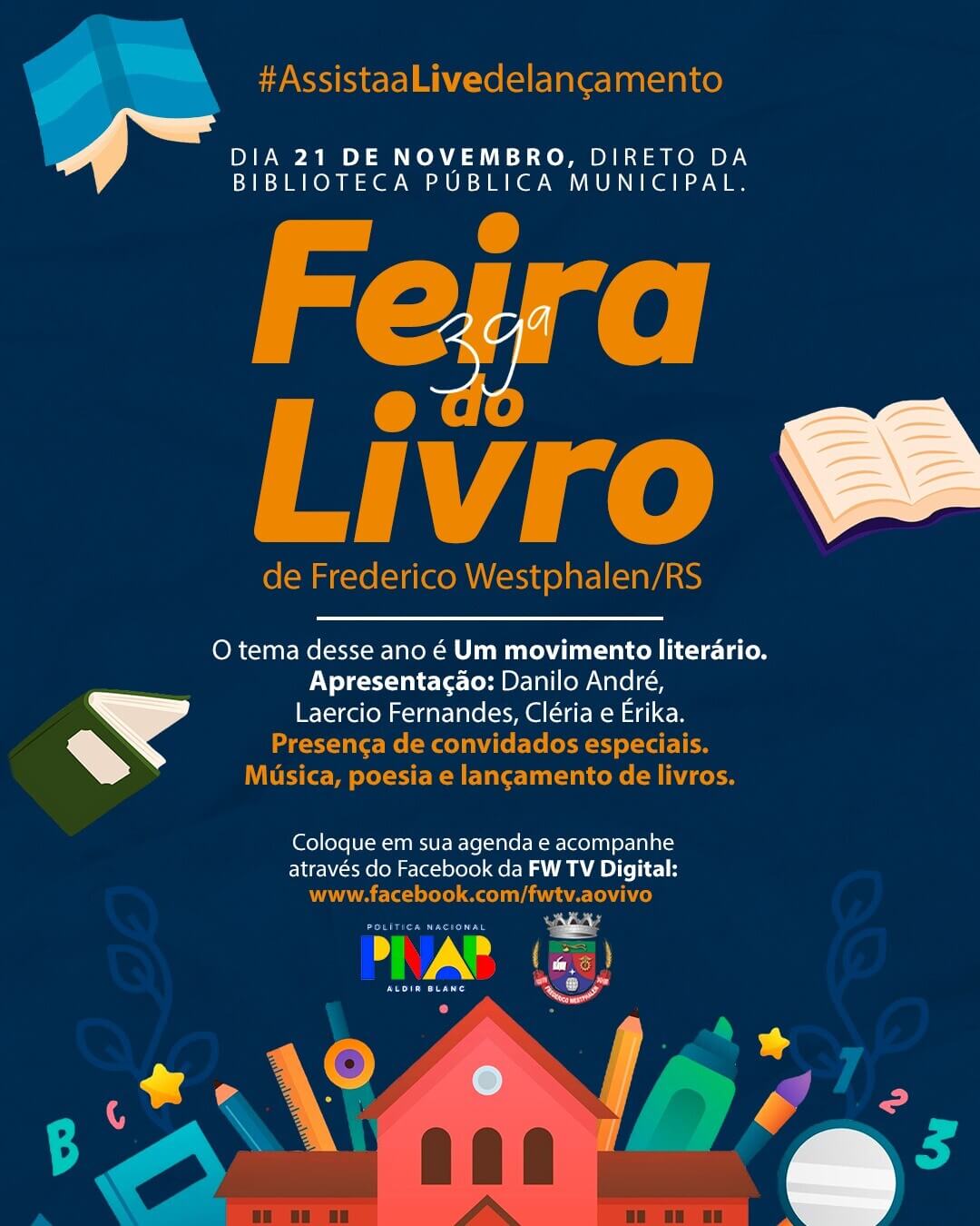 Capa 39ª Feira do Livro de Frederico Westphalen ocorre na próxima semana