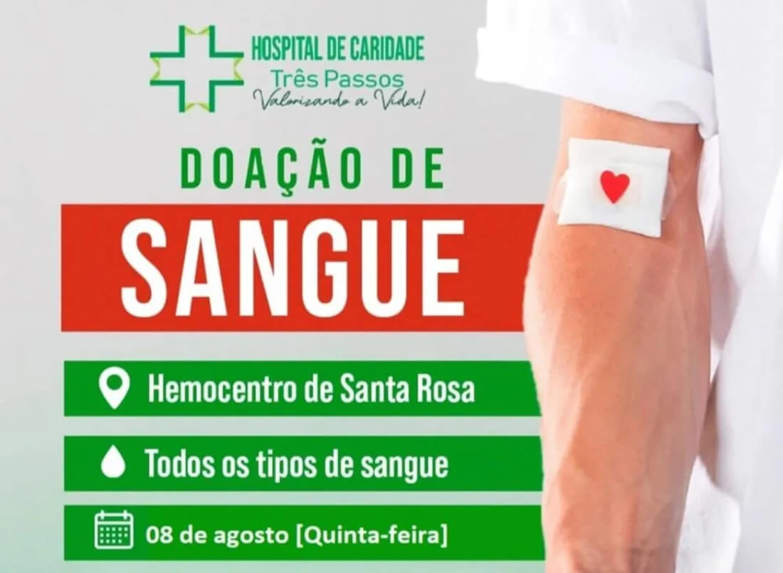 Capa Hospital de Caridade de Três Passos lança campanha urgente de doação de sangue