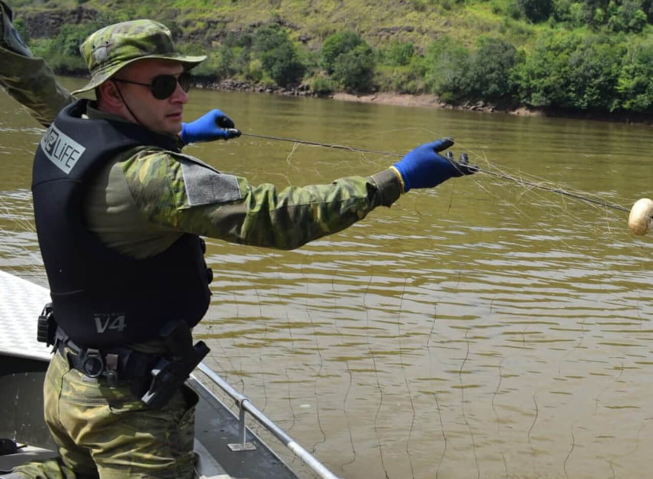 Capa Patrulhamento na Barragem do Rio Uruguai resulta na apreensão de mais de mil metros de redes de pesca