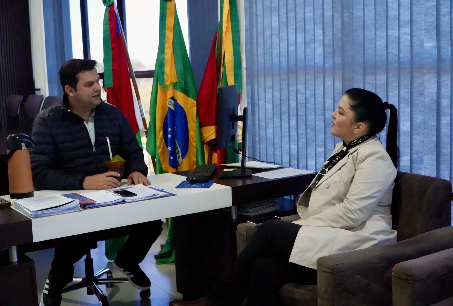 Capa Prefeita de Nonoai realiza visita institucional ao prefeito de Rio dos Índios