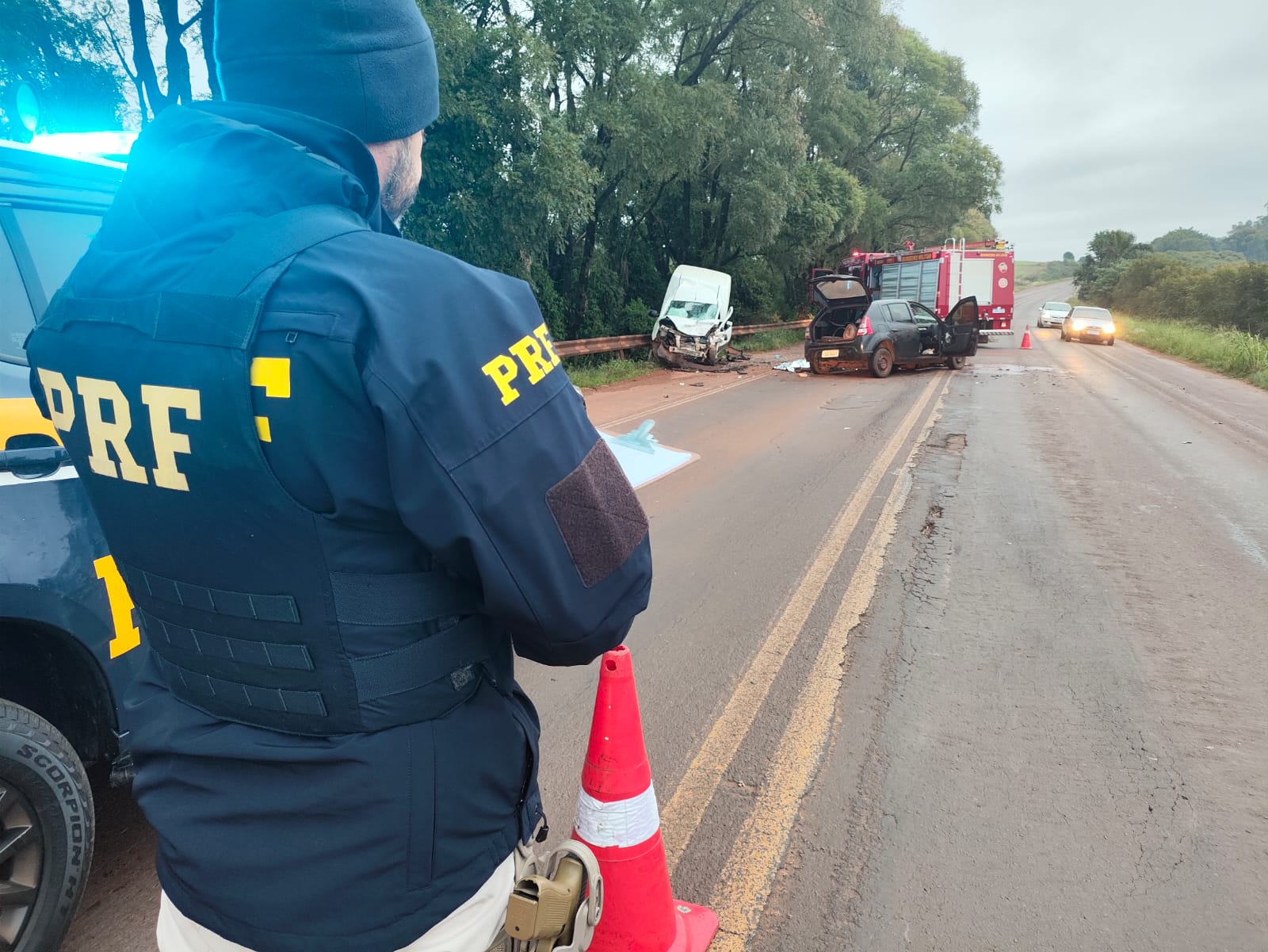 Capa Colisão frontal deixa um morto e um ferido na BR-468 em Palmeira das Missões