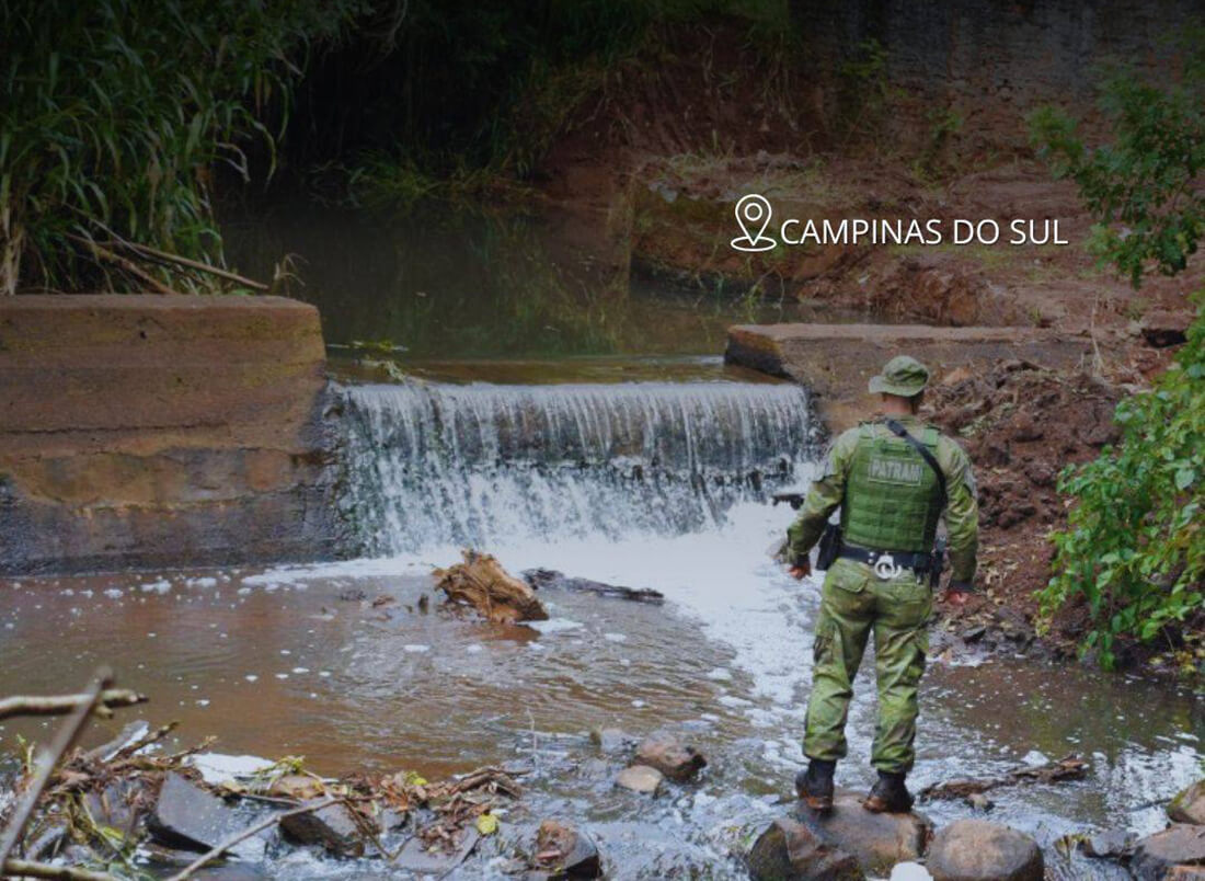 Capa Brigada Militar identifica poluição hídrica e mortandade de peixes em Campinas do Sul