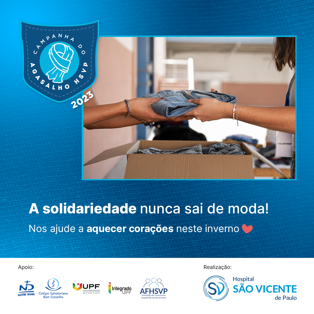 Capa HSVP se une a parceiros em nova Campanha do Agasalho