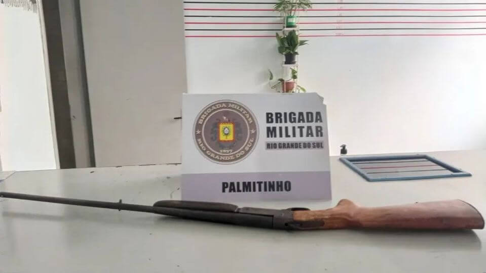 Capa Forças policiais prendem homem por posse ilegal de arma de fogo em Palmitinho