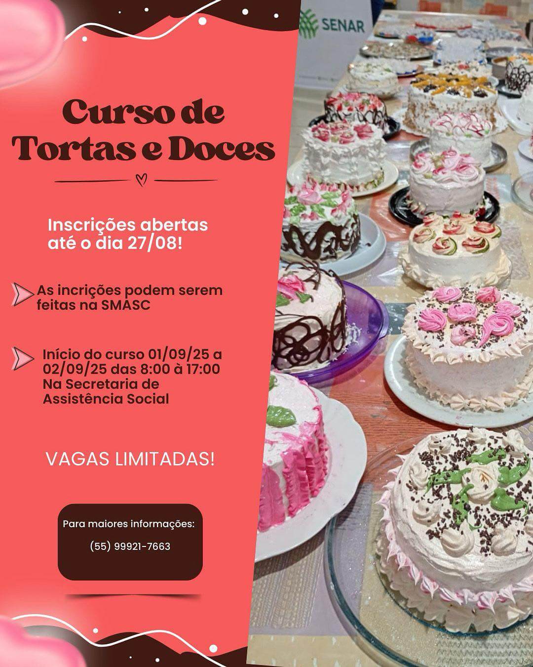 Capa Secretaria de Assistência Social de Erval Seco promove Curso de Tortas e Doces