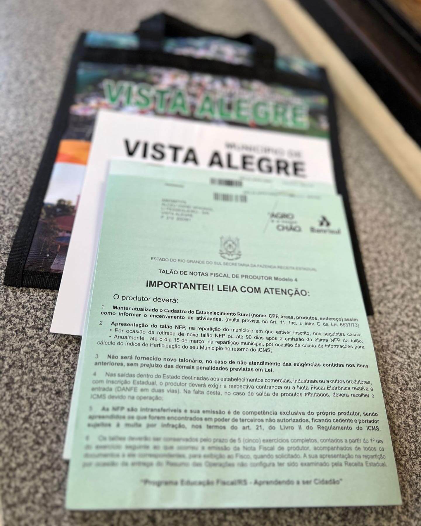 Capa Vista Alegre: produtores rurais devem realizar revisão do talão de produtor
