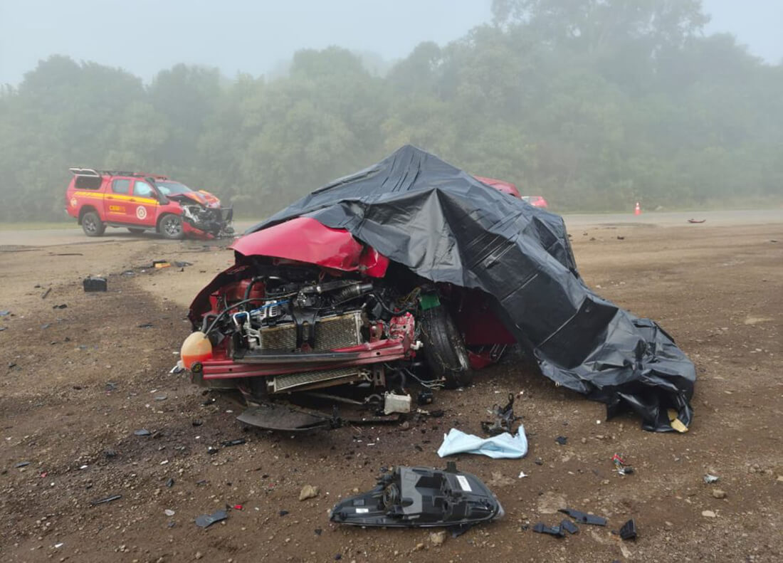 Capa Acidente envolvendo viatura do Corpo de Bombeiros de Passo Fundo deixa dois mortos na BR-285